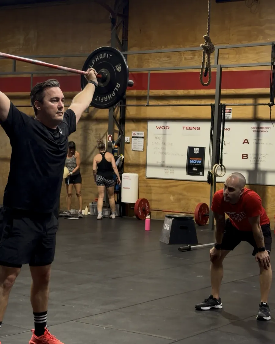 Brodie training with a barbell at CrossFit Brisbane